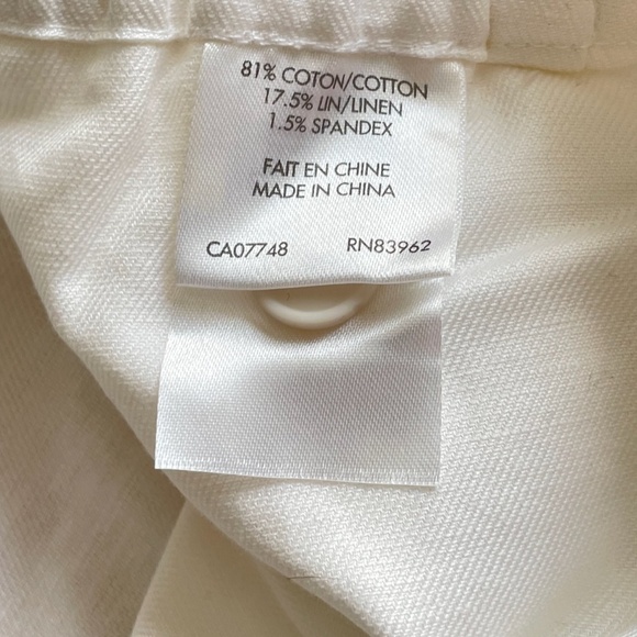 NWT Hoerst White Cotton/Linen Mens Shorts Size 36 - Picture 5 of 6